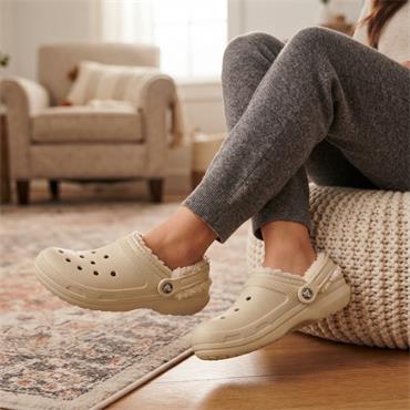 CROCS 211396 2Y2 CLASSIC LINED CLOG - BONE